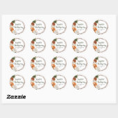 Sticker Rond Citrouille de Bon thanksgiving rustique (Feuille)