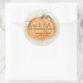 Sticker Rond Citrouille de chaîne éclaire le Merci rustique (Sac)