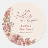 Sticker Rond Citrouille de chute dans l'amour Fête des mariées (Devant)