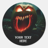Sticker Rond Citrouille de cris d'horreur (Devant)
