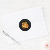Sticker Rond Citrouille de l'automne Patchwork Automne Hallowee (Enveloppe)
