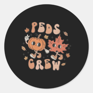 Sticker Rond CITROUILLE de l'équipage PEDS Thanksgiving Fall Nu