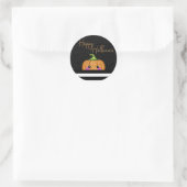 Sticker Rond Citrouille de parties scintillant orange mignon po (Sac)