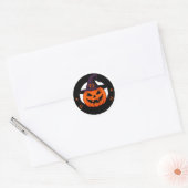 Sticker Rond Citrouille de sorcière mignonne Jack O Lantern 🎃 (Enveloppe)