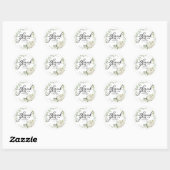 Sticker Rond Citrouille de verdure Automne Baby shower Merci Fa (Feuille)