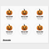Sticker Rond Citrouille d'Halloween – (Feuille)