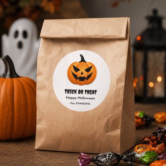 Sticker Rond Citrouille d'Halloween –
