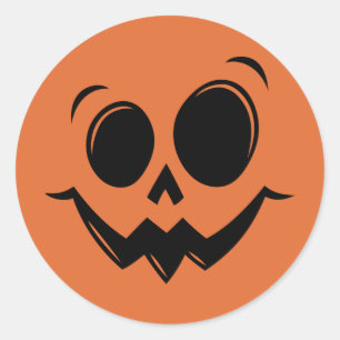 Sticker Rond Citrouille d'Halloween d'automne