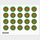 Sticker Rond Citrouille d'Halloween éffrayant (Feuille)