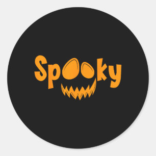 Sticker Rond Citrouille d'Halloween effrayante Citrouille effra