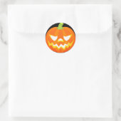 Sticker Rond Citrouille d'Halloween Emoji (Sac)
