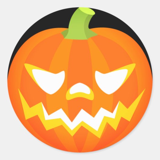 Sticker Rond Citrouille d'Halloween Emoji (Devant)