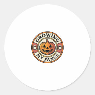 Sticker Rond Citrouille d'Halloween Faisant Pousser Mes Crocs B