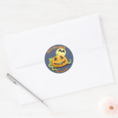 Sticker Rond Citrouille d'Halloween Jack O' Lantern (Enveloppe)