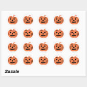 Sticker Rond Citrouille d'Halloween Jack-O-Lantern orange (Feuille)