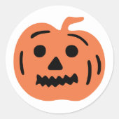 Sticker Rond Citrouille d'Halloween Jack-O-Lantern orange (Devant)