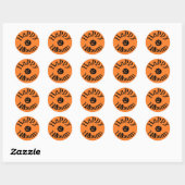 Sticker Rond Citrouille d'Halloween Orange moderne (Feuille)