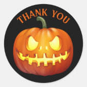 Sticker Rond Citrouille d'horreur du Mariage d'Halloween (Devant)
