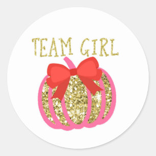 Sticker Rond Citrouille d'or ÉQUIPE FILLE Genre Reveillez Étiqu