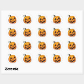 Sticker Rond Citrouille drôle d'Halloween (Feuille)