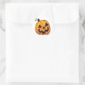 Sticker Rond Citrouille drôle d'Halloween (Sac)