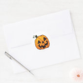 Sticker Rond Citrouille drôle d'Halloween (Enveloppe)