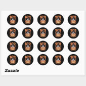 Sticker Rond Citrouille du costume de Staffy Halloween Stafford (Feuille)