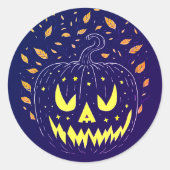 Sticker Rond Citrouille Éffrayant Halloween Purple Jack-o'-lant (Devant)