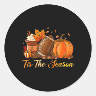 Sticker Rond Citrouille Épice Footbyll C'Est La Saison Automne