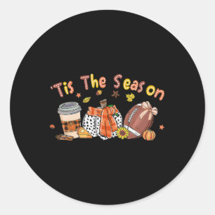 Sticker Rond Citrouille Épice Footbyll C'Est La Saison Automne