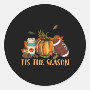 Sticker Rond Citrouille Épice Footbyll C'Est La Saison Automne