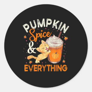 Sticker Rond Citrouille épice Tout Chemise Amoureux des chats m