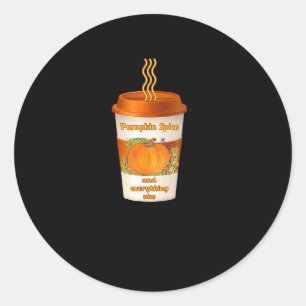 Sticker Rond Citrouille épice & Tout Nice Chute Couleur Chaussu