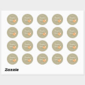 Sticker Rond Citrouille Épicée Verte Olive Pâle Rustique Faite (Feuille)