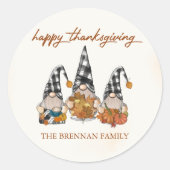 Sticker Rond Citrouille Fall Gnomes Thanksgiving (Devant)