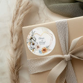 Sticker Rond Citrouille Fleur sauvage Mariage de forme cardiaqu