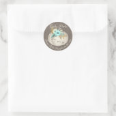 Sticker Rond Citrouille Floral Aqua (Sac)