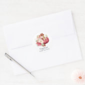 Sticker Rond Citrouille floral Blush Marsala Baby shower (Enveloppe)