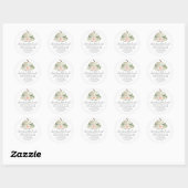 Sticker Rond Citrouille Floral Rustique Hot Chocolate Bombe Fav (Feuille)