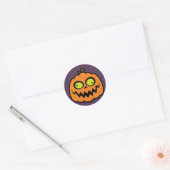 Sticker Rond Citrouille fou (Enveloppe)