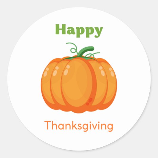 Sticker Rond citrouille grand bon thanksgiving (Devant)