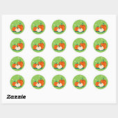 Sticker rond citrouille Halloween (Feuille)