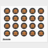 Sticker Rond Citrouille Halloween Déchaînons-Nous (Feuille)