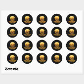 Sticker Rond Citrouille Halloween Design (Feuille)