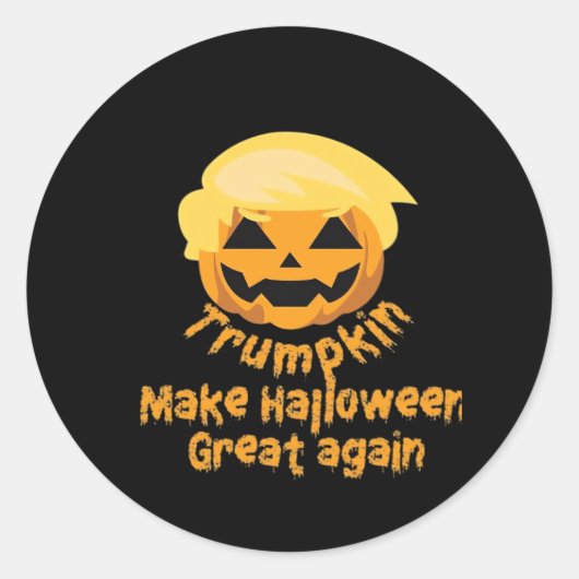 Sticker Rond Citrouille Halloween Design (Devant)