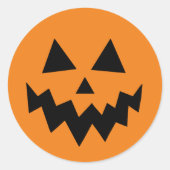 Sticker Rond Citrouille Halloween Jack-o'-lantern Orange (Devant)