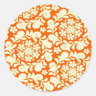 Sticker Rond Citrouille Henna Orange