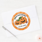Sticker Rond Citrouille Jack O' Lantern Automne Halloween Favor (Enveloppe)