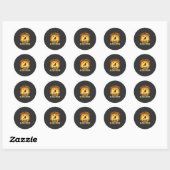 Sticker Rond Citrouille la plus cool d'Halloween dans le patch (Feuille)