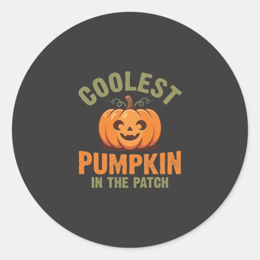 Sticker Rond Citrouille la plus cool du patch Design Halloween (Devant)